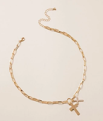 boutique by BKE Double Cross Necklace