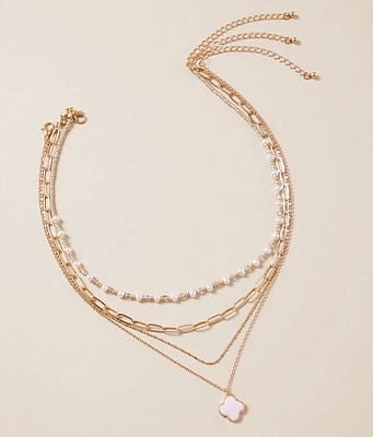 boutique by BKE 3 Pack Clover Necklace Set