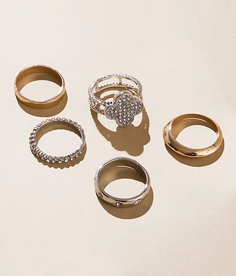boutique by BKE 5 Pack Mixed Ring Set