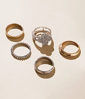 boutique by BKE 5 Pack Mixed Ring Set