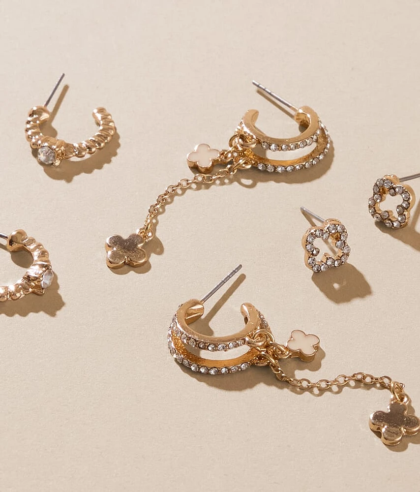 boutique by BKE 3 Pack Clover Earring Set