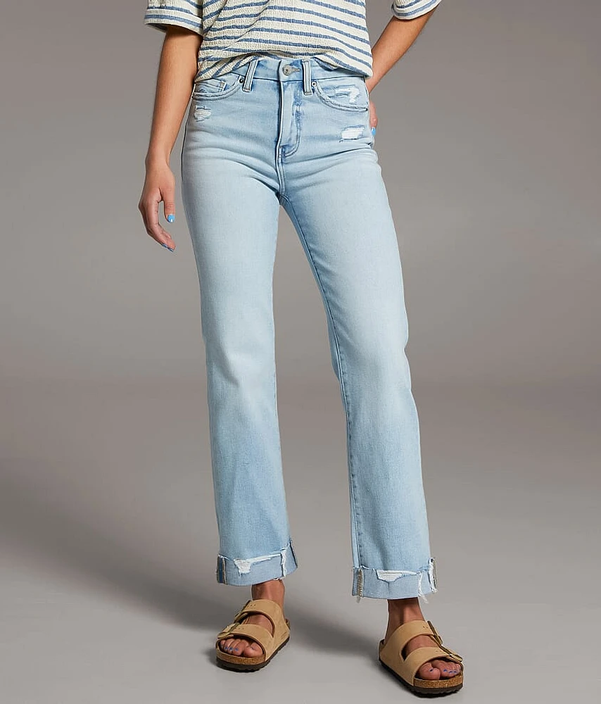Billie Cropped Straight Stretch Cuffed Jean