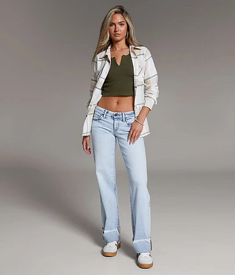 BKE Stella Wide Leg Stretch Cuffed Jean