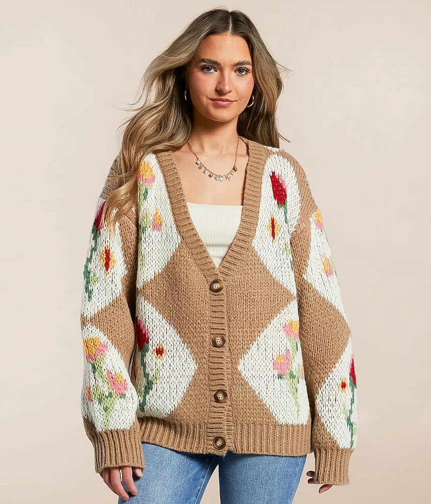 Bailey Rose Floral Patchwork Cardigan Sweater