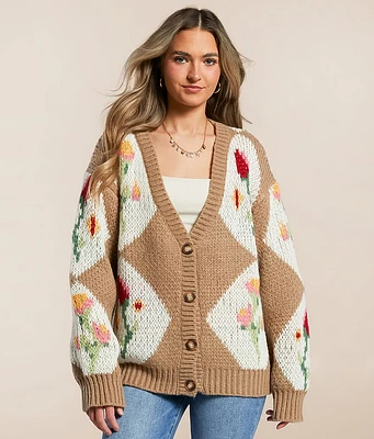 Bailey Rose Floral Patchwork Cardigan Sweater
