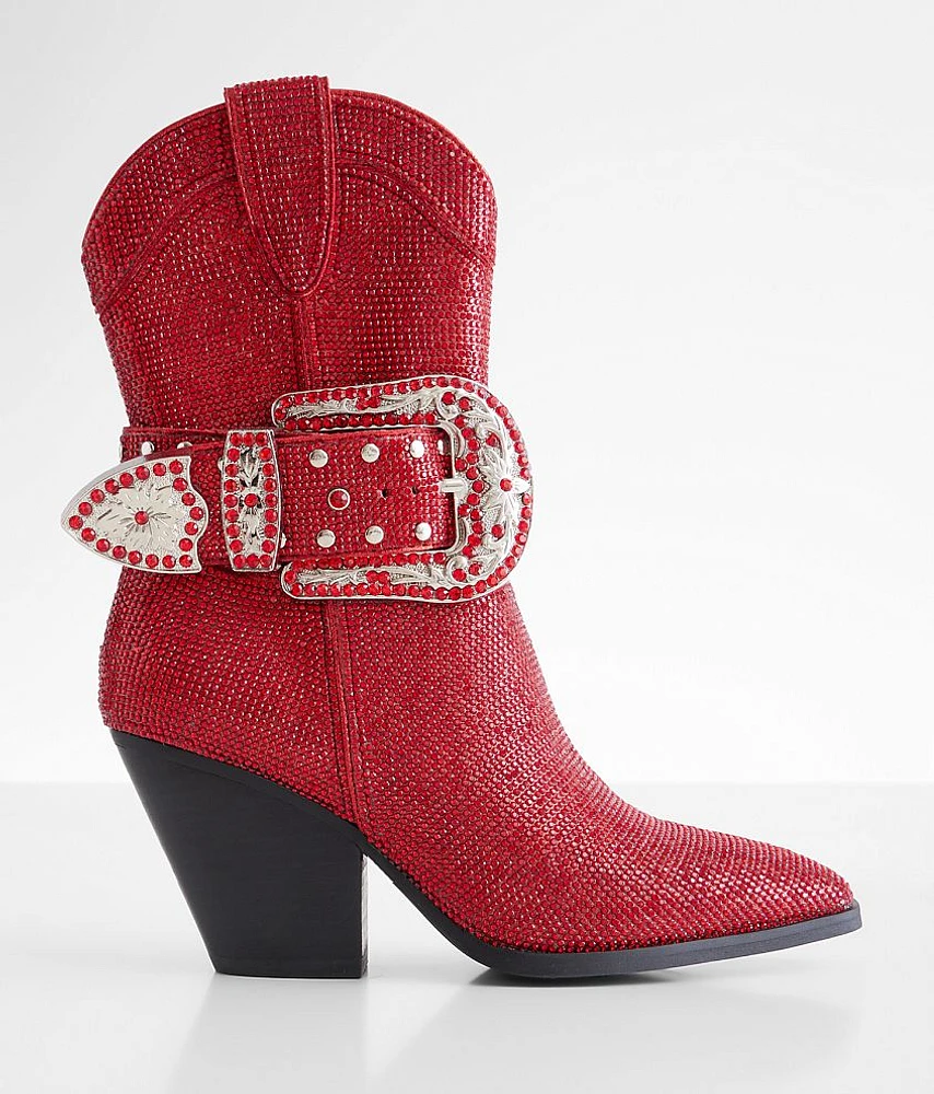 Antonia Rhinestone Western Ankle Boot
