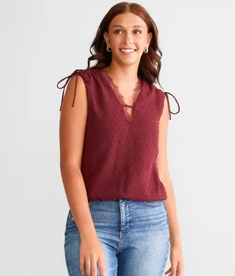 Daytrip Swiss Dot Chiffon Tank Top