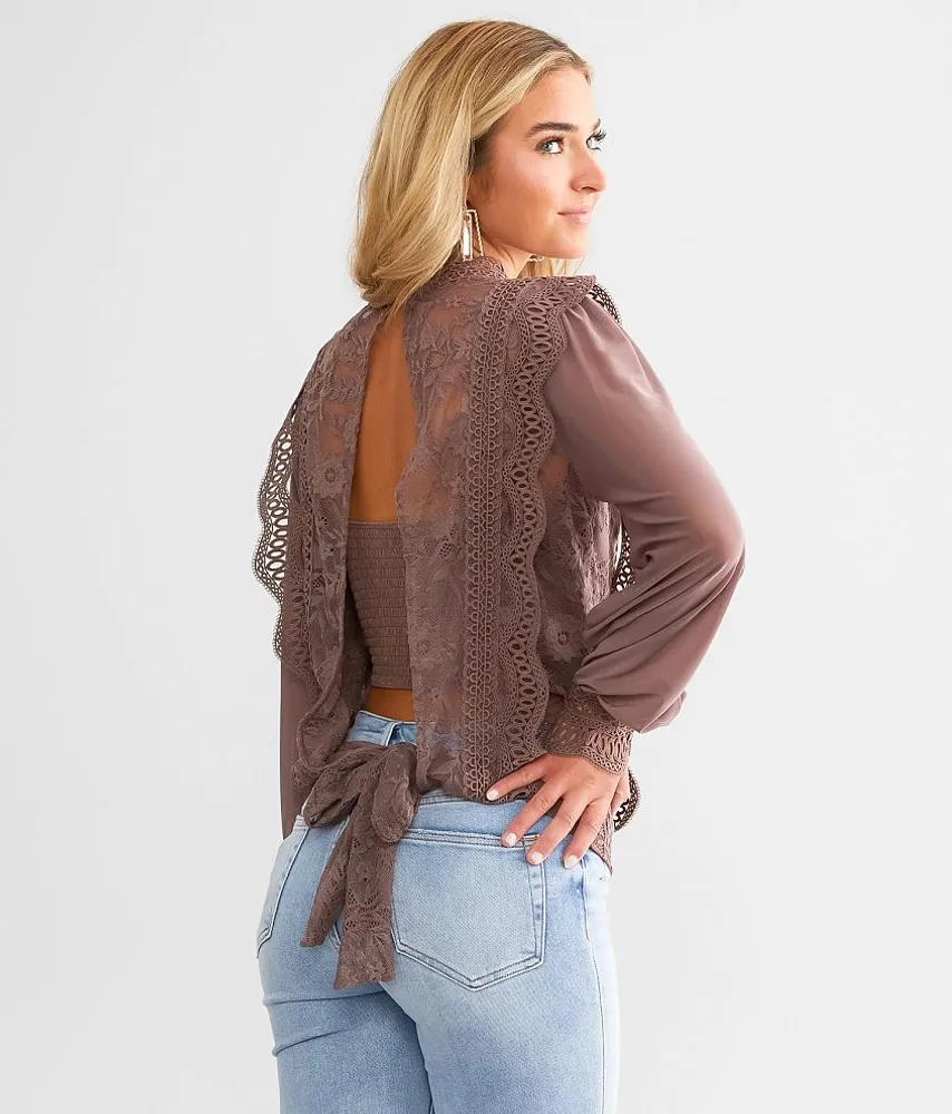 Open Back Tie Crochet Top