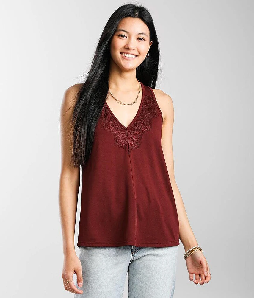 Eyelash Lace Applique Tank Top