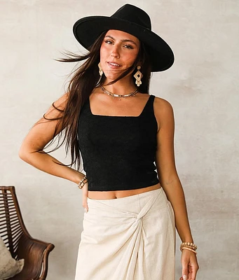 Willow & Root Lace Applique Cropped Tank Top