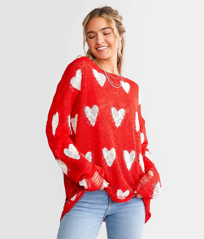 Destructed Heart Sweater