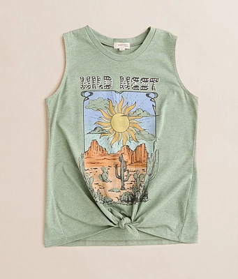 Girls - Modish Rebel Front Tie Tank Top