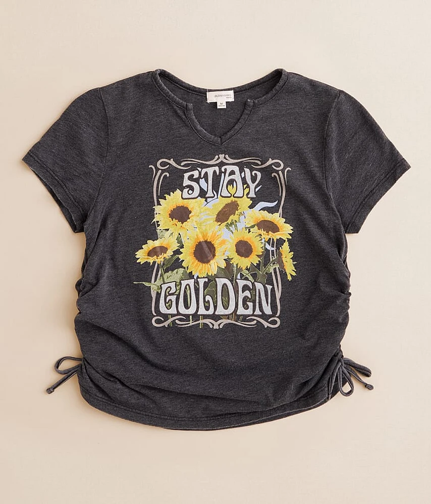 Girls - Modish Rebel Stay Golden Sunflower T-Shirt