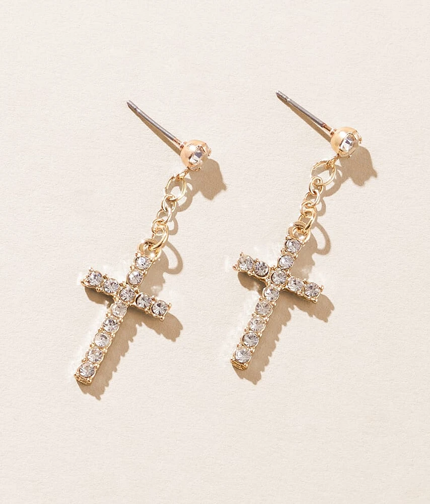 boutique by BKE Glitz Cross Earring
