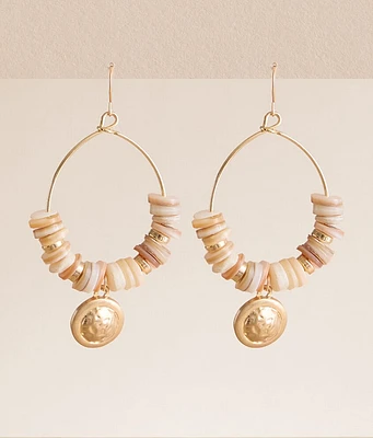 boutique by BKE Beaded Hoop Drop Earring