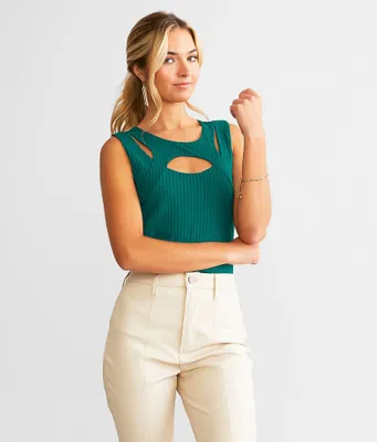 red by BKE Cut-Out Tank Top