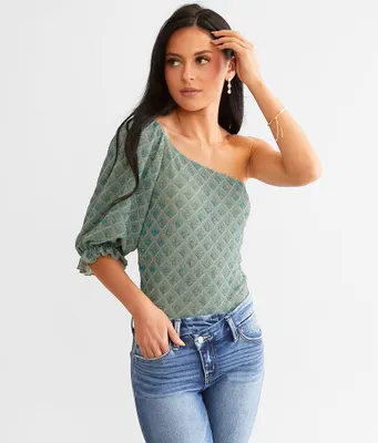 Willow & Root Metallic Jacquard Top