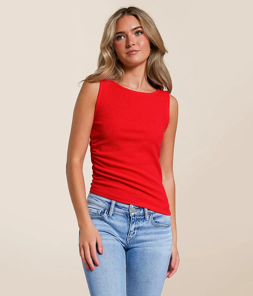 Willow & Root Asymmetrical Ribbed Tank Top
