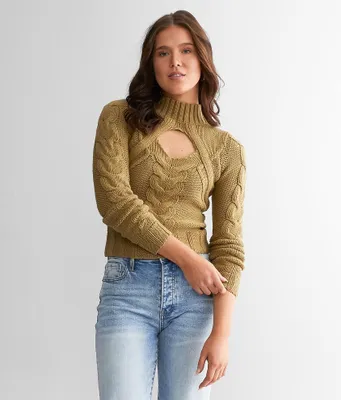Gilded Intent Fitted Cable Knit Sweater