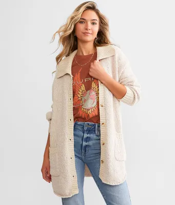 BKE Collared Cardigan Sweater