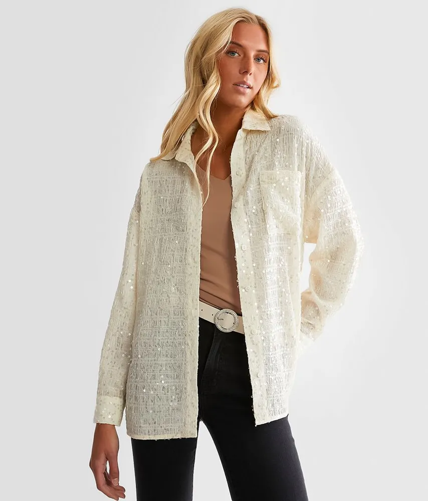Sequin Crinkle Blouse