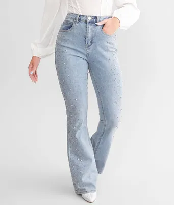 Blue B Ultra High Rise Rhinestone Flare Stretch Jean