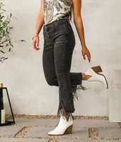 Blue B Rhinestone High Rise Cropped Flare Stretch Jean