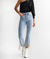 Blue B Rhinestone High Rise Cropped Flare Jean