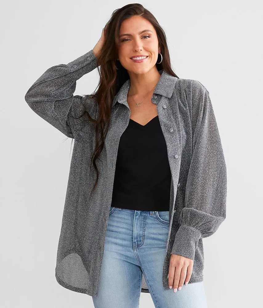 Sheer Metallic Blouse