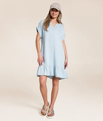 Blu Pepper Striped Chambray Dress