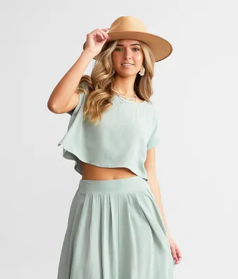 Blu Pepper Woven Cropped Top