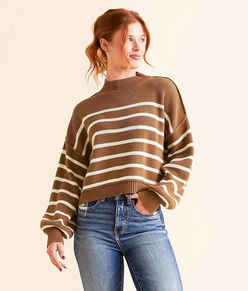Blu Pepper Stripe Cropped Sweater