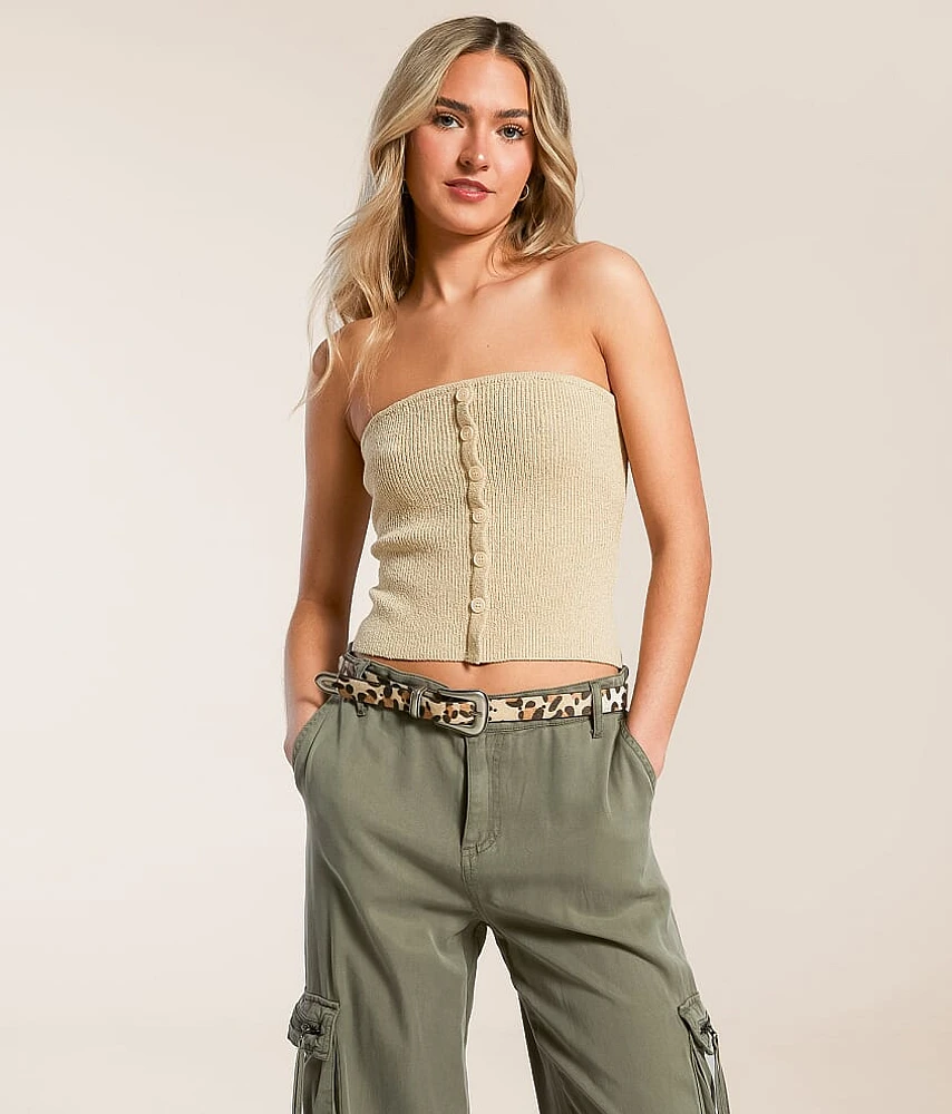 Textured Knit Tube Top