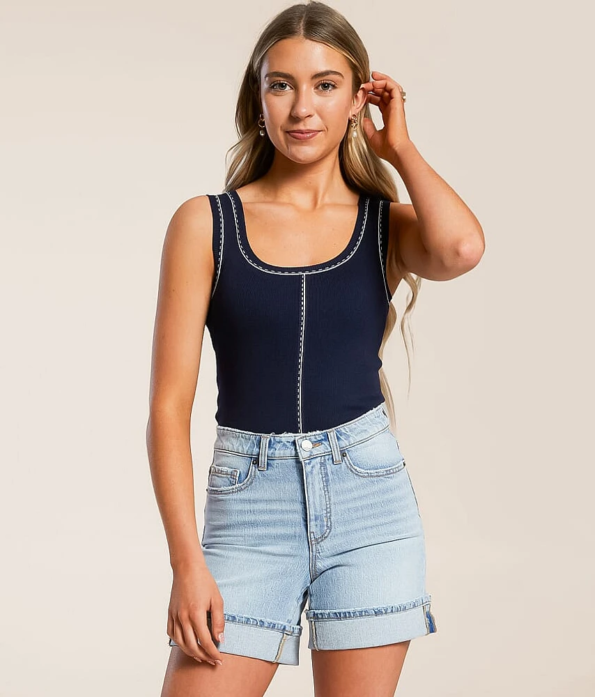 Blu Pepper Contrast Stitch Tank Top