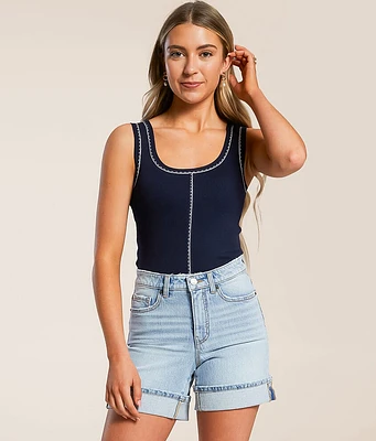 Blu Pepper Contrast Stitch Tank Top
