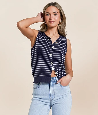 Blu Pepper Striped Sweater Tank Top