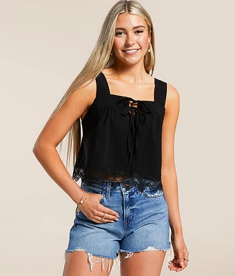 Blu Pepper Lace Trim Tank Top