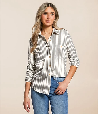 Blu Pepper Striped Knit Shirt