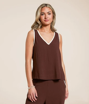 Blu Pepper Contrast Trim Tank Top