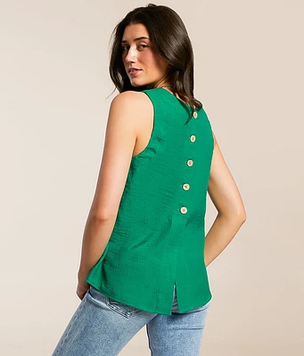 Blu Pepper Back Button Tank Top