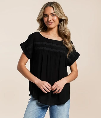 Blu Pepper Rik Rak Trim Top
