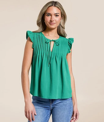 Blu Pepper Ruffle Front Tie Top