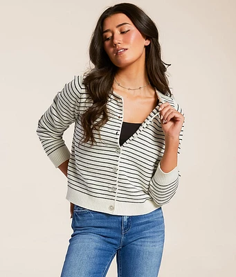 Blu Pepper Striped Cardigan Sweater