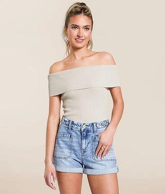 The Workshop Foldover Off Shoulder Top