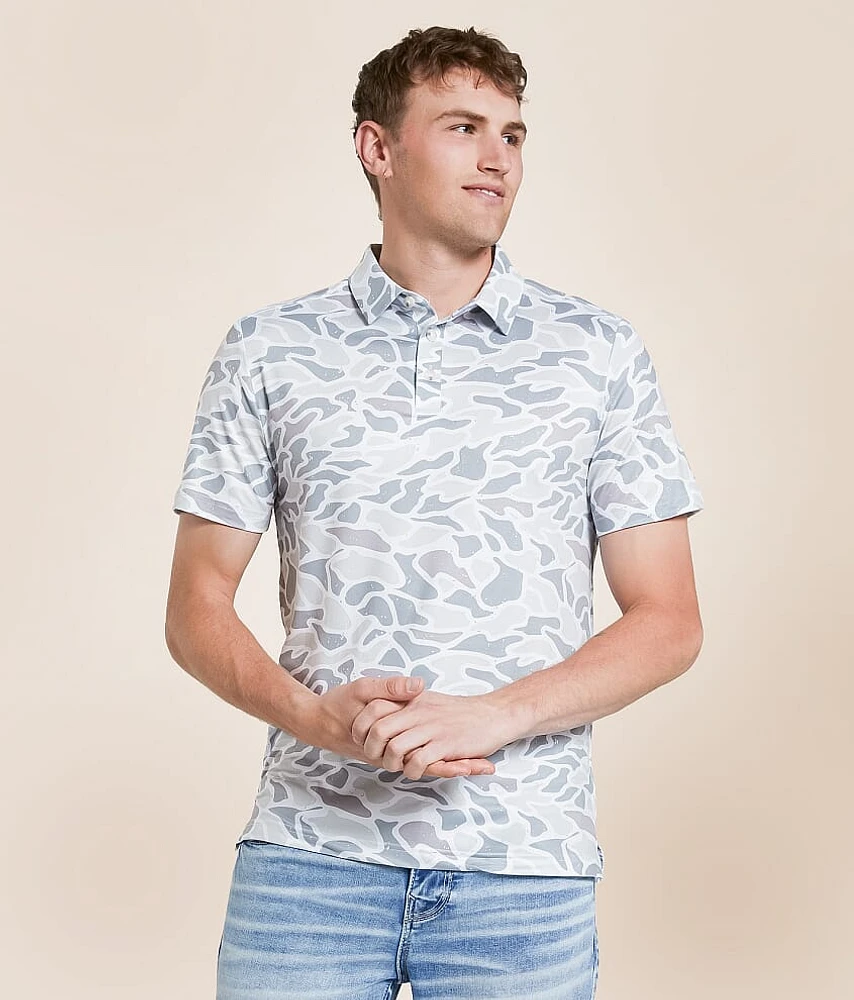 BURLEBO White Camo Performance Polo