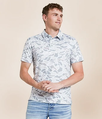 BURLEBO White Camo Performance Polo
