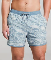 BURLEBO Seaside Camo Stretch Swim Trunks
