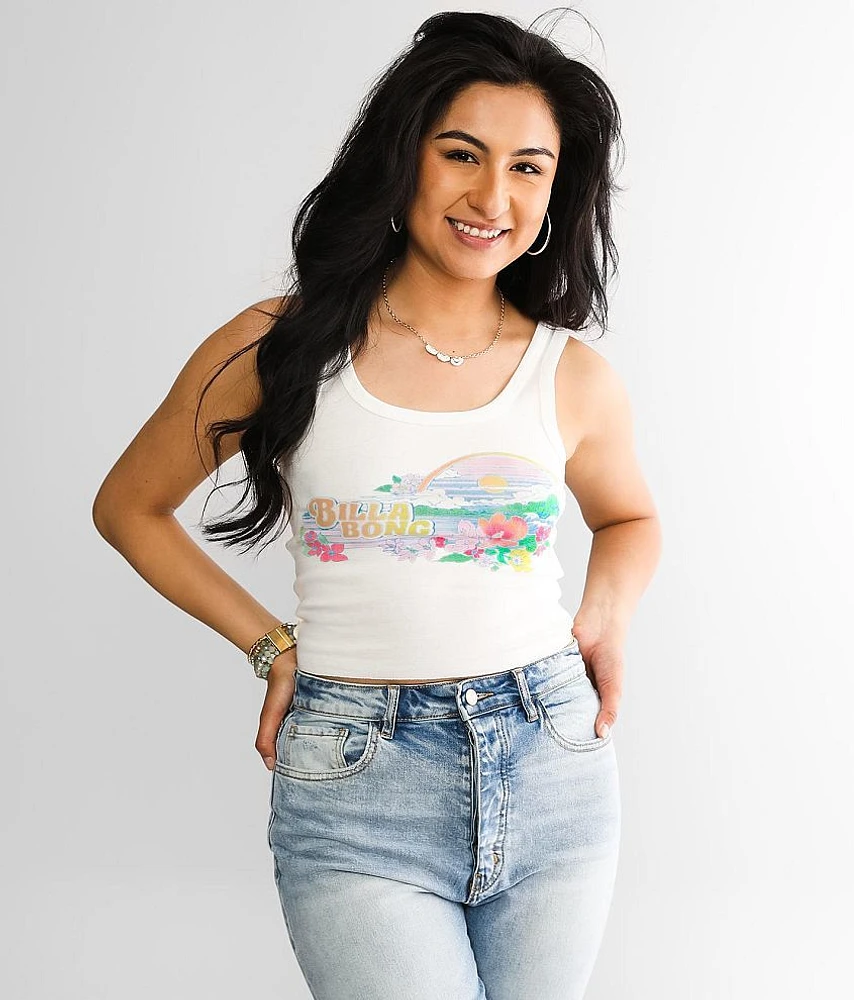 Island Flower Cropped Tank Top