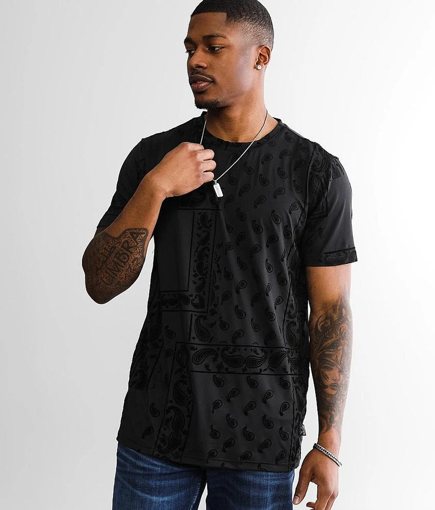 Flocked Paisley T-Shirt