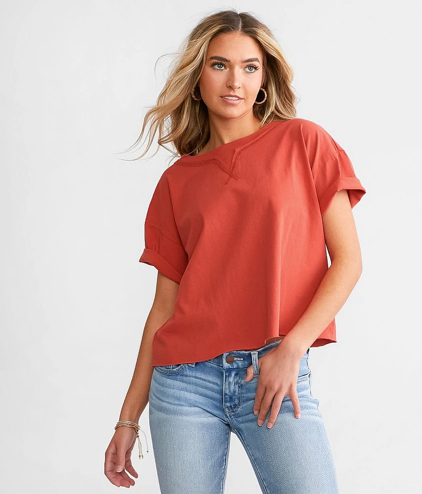 Washed Boxy Cropped T-Shirt